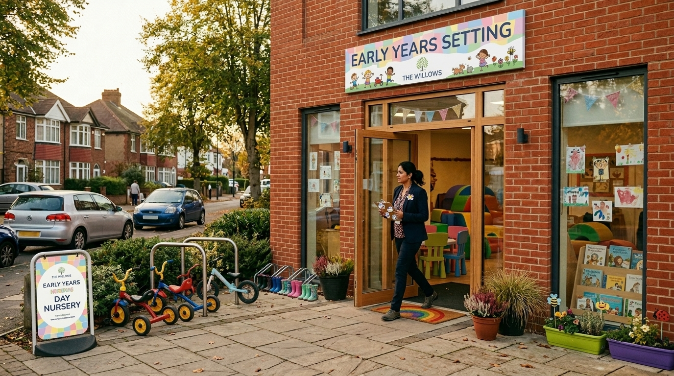 UK early years nursery setting entrance
