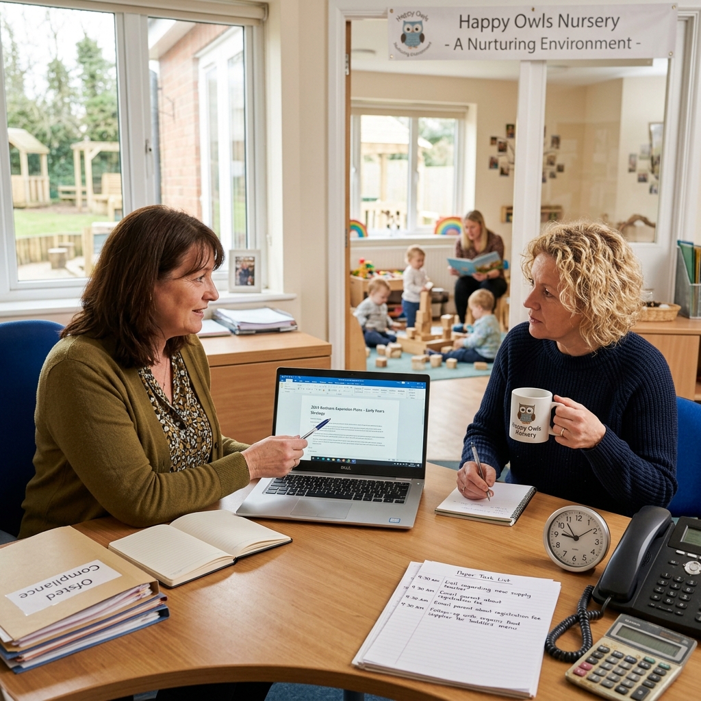 Nursery business consultant at work