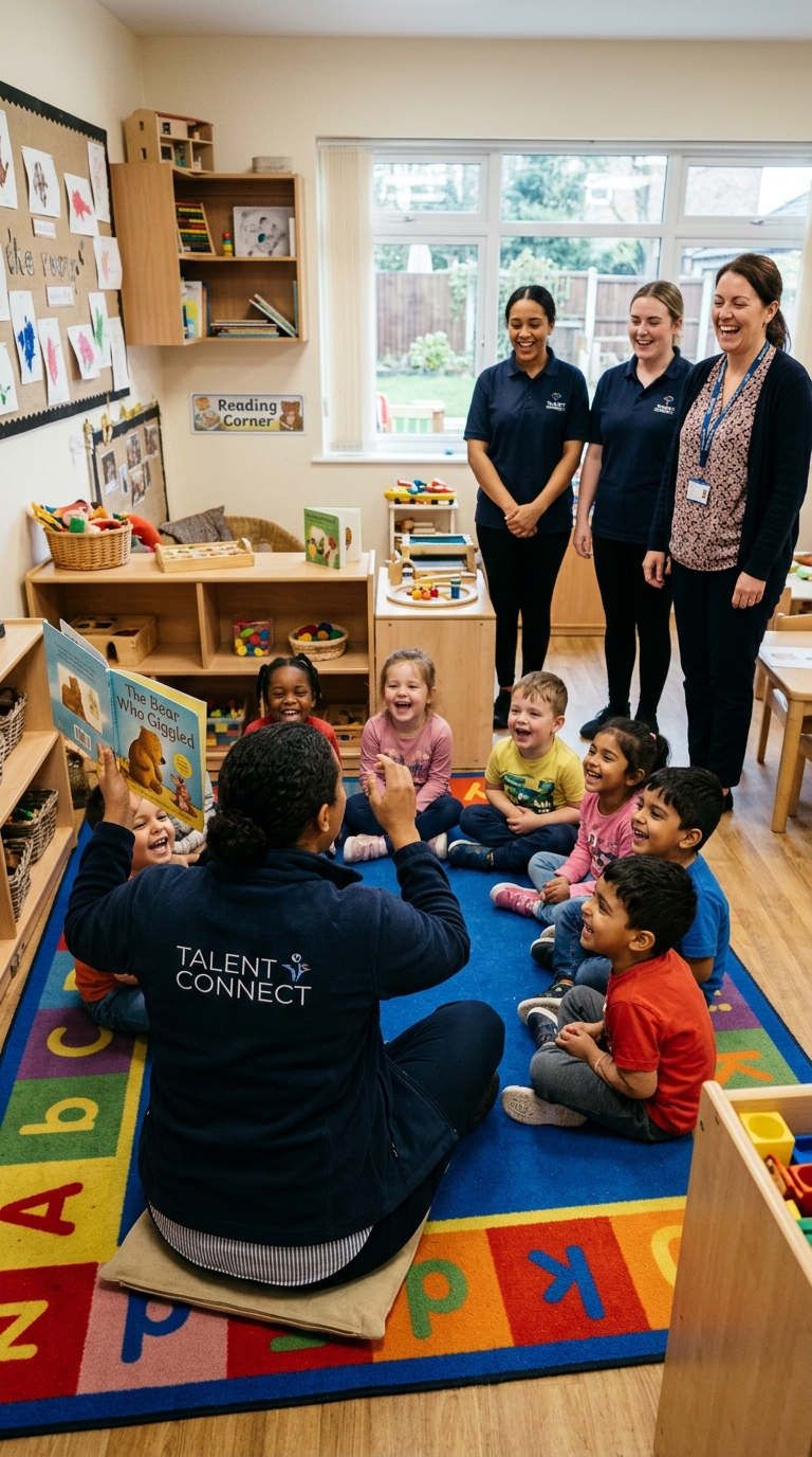 Talent Connect team working alongside nursery staff